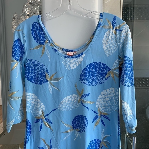 Persifor Kilpatrick Dress- Pineapples Athens Blue - Picture 4 of 7